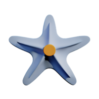 starfish 3d rendering icon illustration png