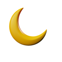 crescent moon 3d rendering icon illustration png