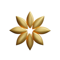 ouro flor 3d Renderização ícone ilustração png