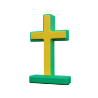 cristão Cruz 3d Renderização ícone ilustração png