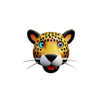 leopard 3d tolkning ikon illustration png