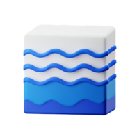 Oceano olas 3d representación icono ilustración png