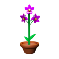 orquídea 3d Renderização ícone ilustração png