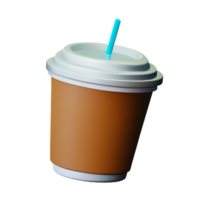 iced coffee 3d rendering icon illustration png