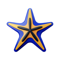 starfish 3d rendering icon illustration png