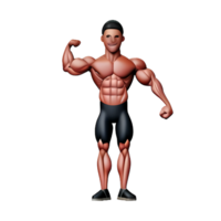 muscle 3d rendering icon illustration png