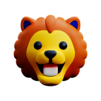 Lion tête 3d le rendu icône illustration png