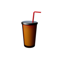 iced coffee 3d rendering icon illustration png