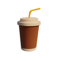 iced coffee 3d rendering icon illustration png