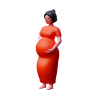 pregnant 3d rendering icon illustration png