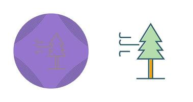 Tree with Wind Vector Icon