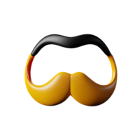 mustache 3d rendering icon illustration png