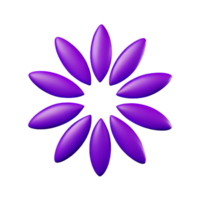 violet fleur 3d le rendu icône illustration png