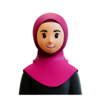 hijab 3d rendering icon illustration png