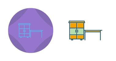Table with Shelves Vector Icon