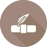 Quill pen with scroll Vector Icon