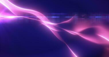 Purple glowing magic waves from energy particles abstract background photo