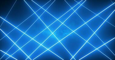 Abstract blue neon energy lines magical glowing background photo