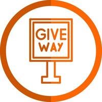 Give Way Vector Icon Design