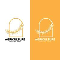 Rice Logo, Farm Wheat Logo Design, Vector Symbol Icon Graphic Illustration