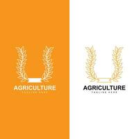 Rice Logo, Farm Wheat Logo Design, Vector Symbol Icon Graphic Illustration