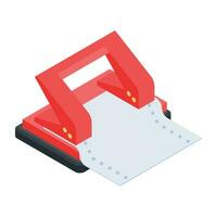 Get hole puncher isometric icon vector