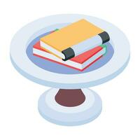 Grab isometric icon of books table vector