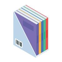 Trendy book box isometric icon vector