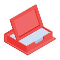 Trendy book box isometric icon vector