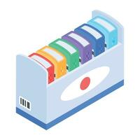 Trendy book box isometric icon vector