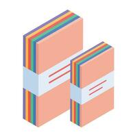 Trendy book box isometric icon vector