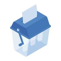 An editable isometric icon of file binders vector