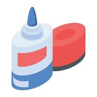 Premium isometric icon showing glue container vector