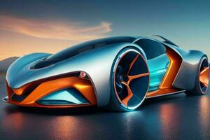 car in trendy futurism style. Pro Photo