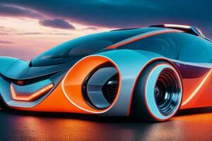 car in trendy futurism style. Pro Photo