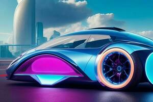 car in trendy futurism style. Pro Photo