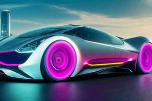 car in trendy futurism style. Pro Photo