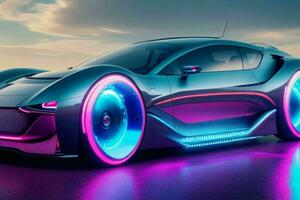 car in trendy futurism style. Pro Photo