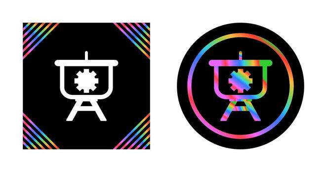 icono de vector de presentación de configuración