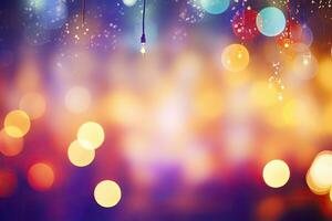 abstract bokeh background of christmas lights with bokeh effect, Christmas lights on colorful bokeh background, AI Generated photo