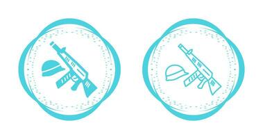 Gun and Helmet Vector Icon