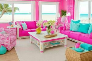 Beach style living room design. Pro Photo