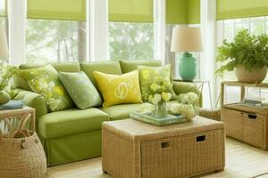 Beach style living room design. Pro Photo