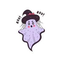 Ghost Character in witch hat vector