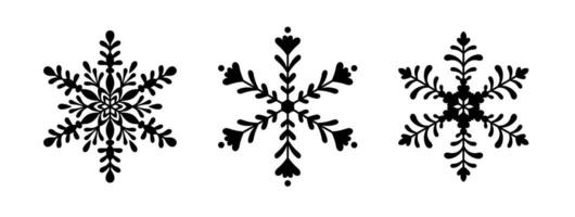 Black snowflakes vector set