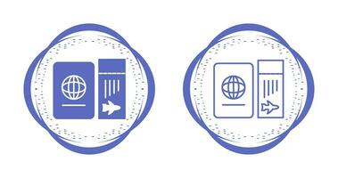 Ticket and Passport Vector Icon