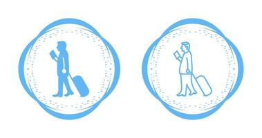 Walking with Luggage Vector Icon