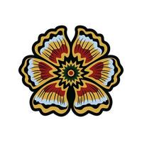 Javanese Batik flowers icon Seamless Pattern vector image