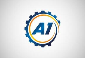 Initial letter AI modern logo design. Artificial intelligence icon vector illustration