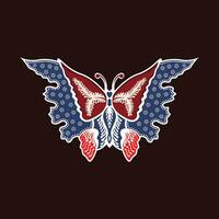 JJavanese Batik butterfly icon Seamless Pattern vector imageavanese Batik flowers icon Seamless Pattern vector image